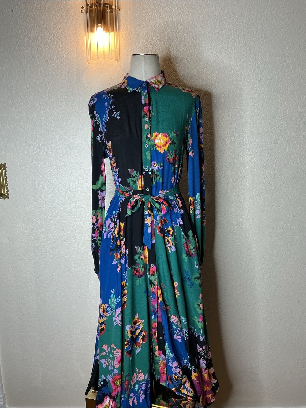 Floral Long-Sleeve Maxi Dress in Multi-Color by anthropology